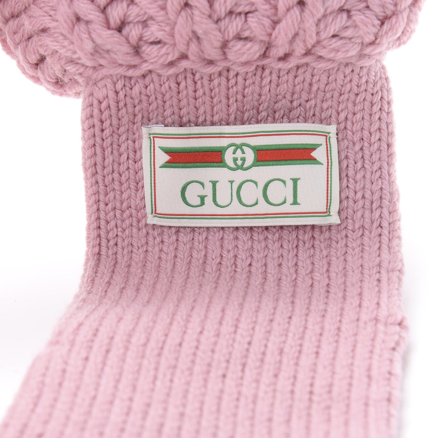 Wool Tricot Logo Bibiglove Gloves M Rose Mole