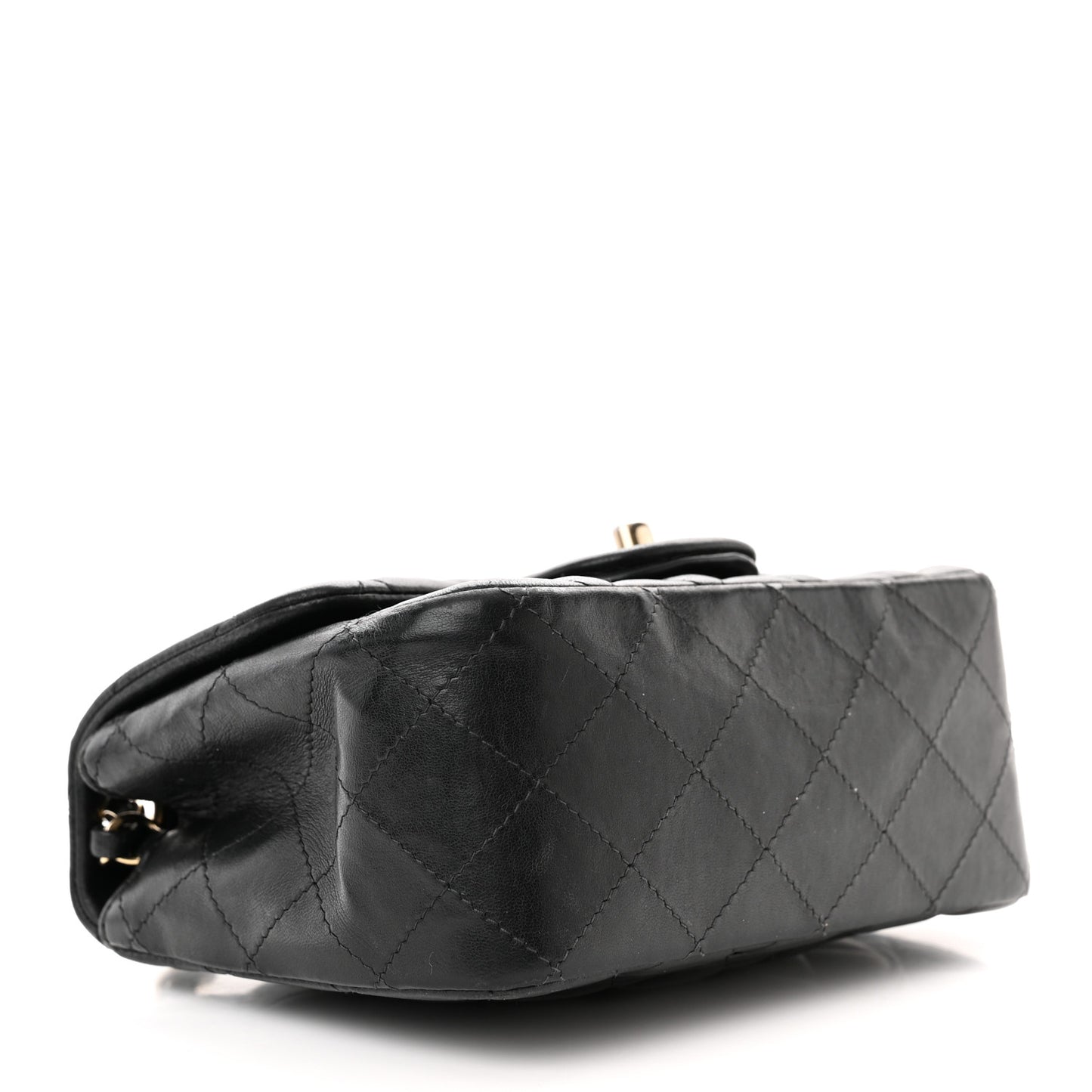 Lambskin Quilted Mini Square Flap Black