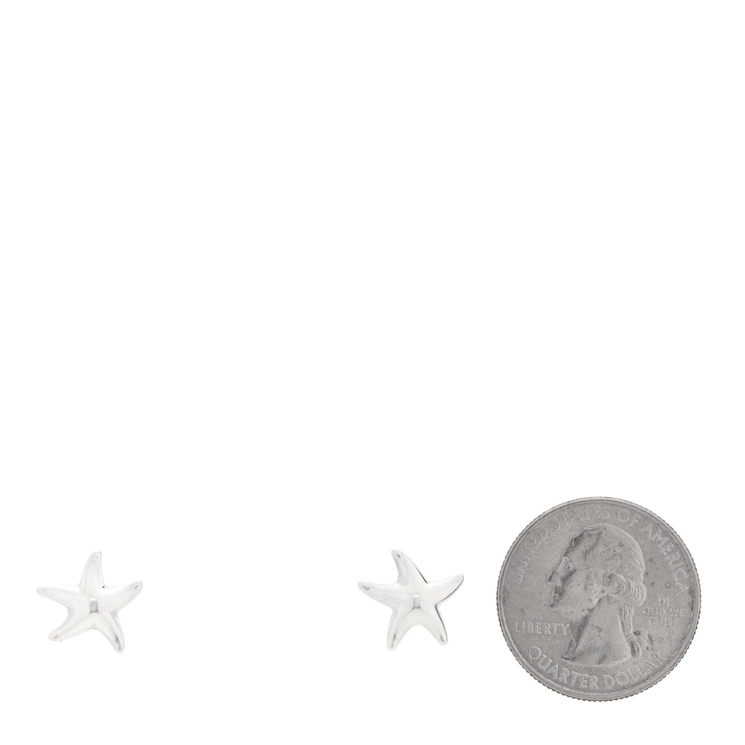Tiffany Sterling Silver 12mm Elsa Peretti Starfish Earrings 2 of 5