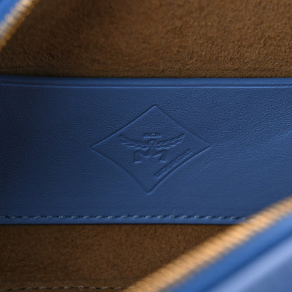 MCM Nappa Maxi Monogram Mini Ella Boston Della Robbia Blue 6 of 10