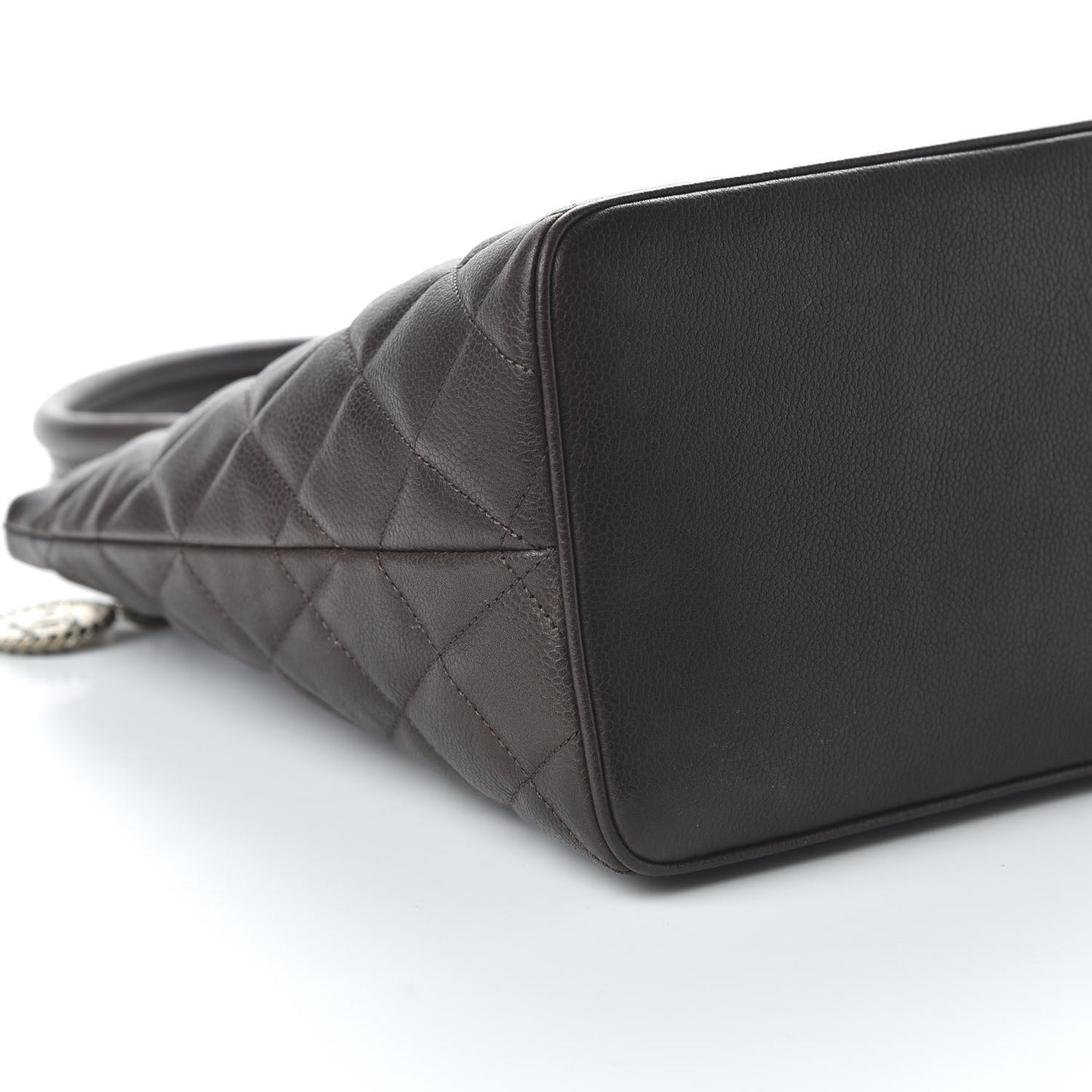 Caviar Quilted Medallion Tote Dark Brown