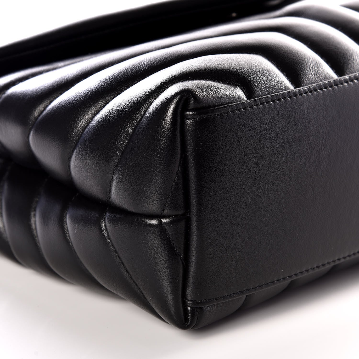 Saint Laurent Calfskin Y Quilted Monogram Small Loulou Chain Satchel Black 7 of 11