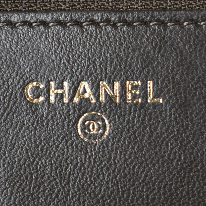 Chanel Metallic Python Boy Wallet On Chain WOC Green 6 of 9