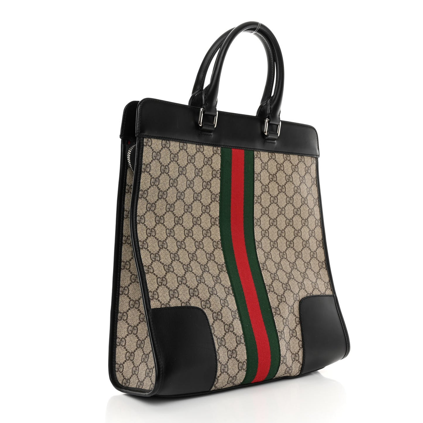 GG Supreme Monogram Vintage Web Large Tote Bag Black