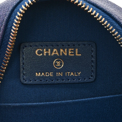 Chanel Iridescent Caviar Quilted Round Clutch With Chain Blue 6 of 10