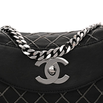 Chanel Lambskin Chain Stitch Clutch Black 8 of 12