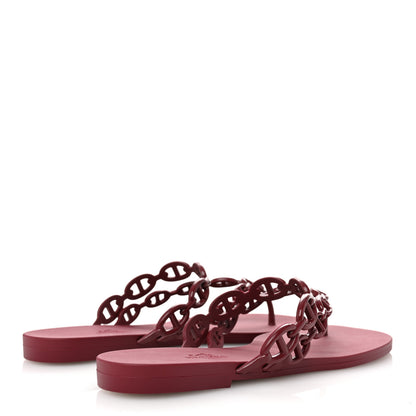Hermes Rubber Chaine d'Ancre Island Sandals 40 Rouge H 5 of 9
