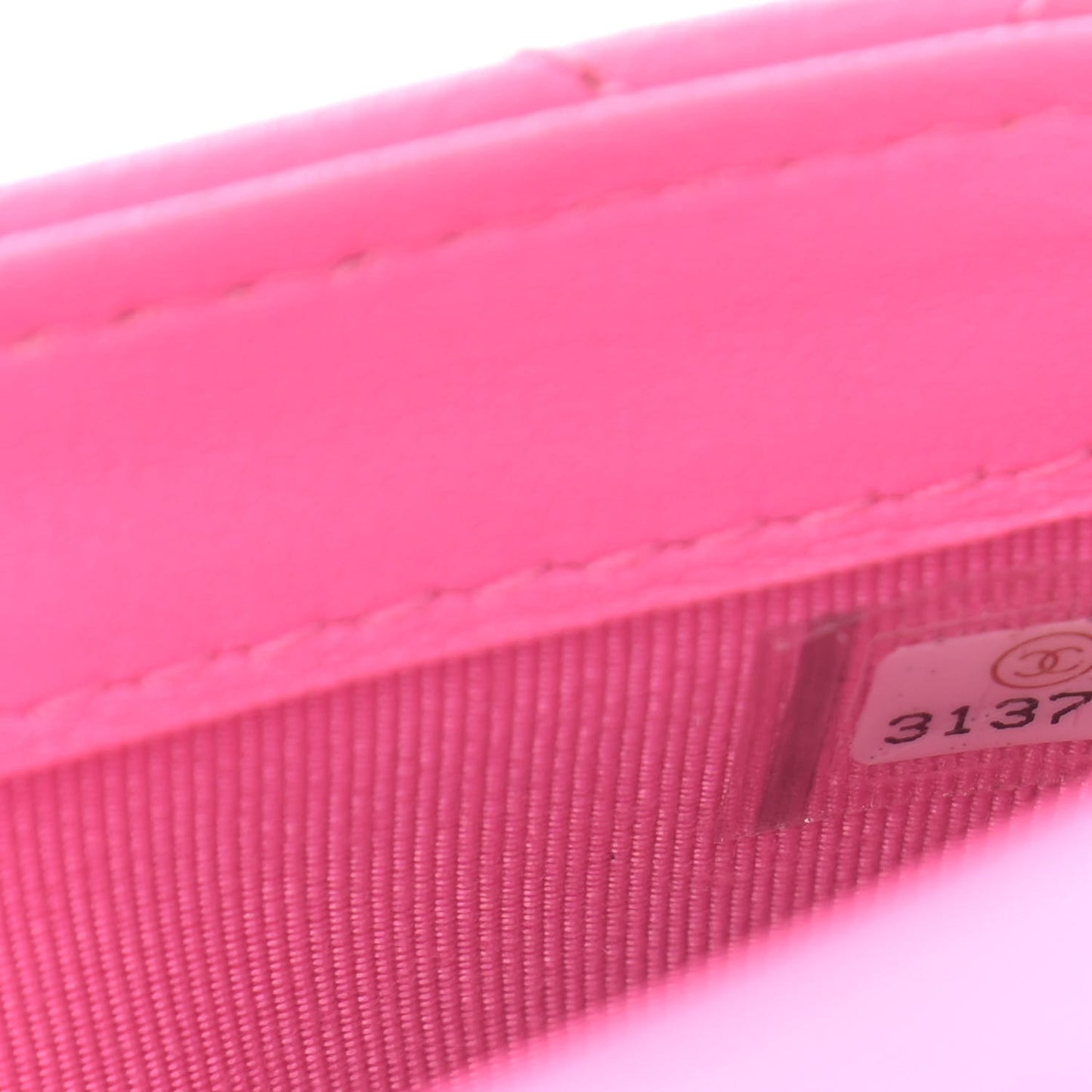 Lambskin Quilted Flap Phone Holder With Chain Neon Pink