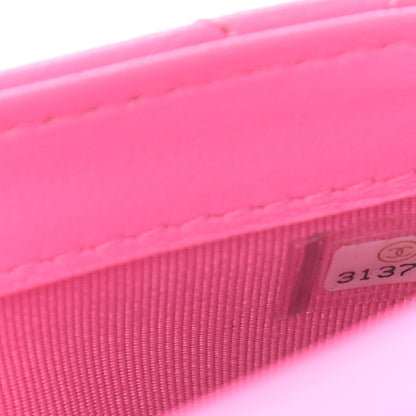 Chanel Lambskin Quilted Flap Phone Holder With Chain Neon Pink 10 of 14