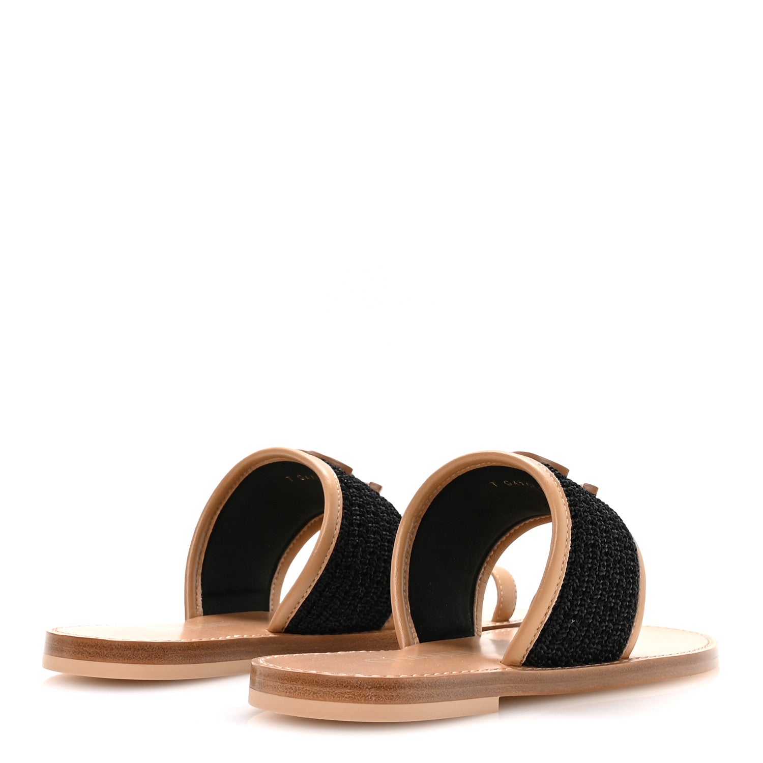 シャネル　フェラガモ　ラルフローレン　４足まとめて Chanel Raffia Lambskin CC Mules 37 Black Beige 1835427 – FASHIONPHILE
