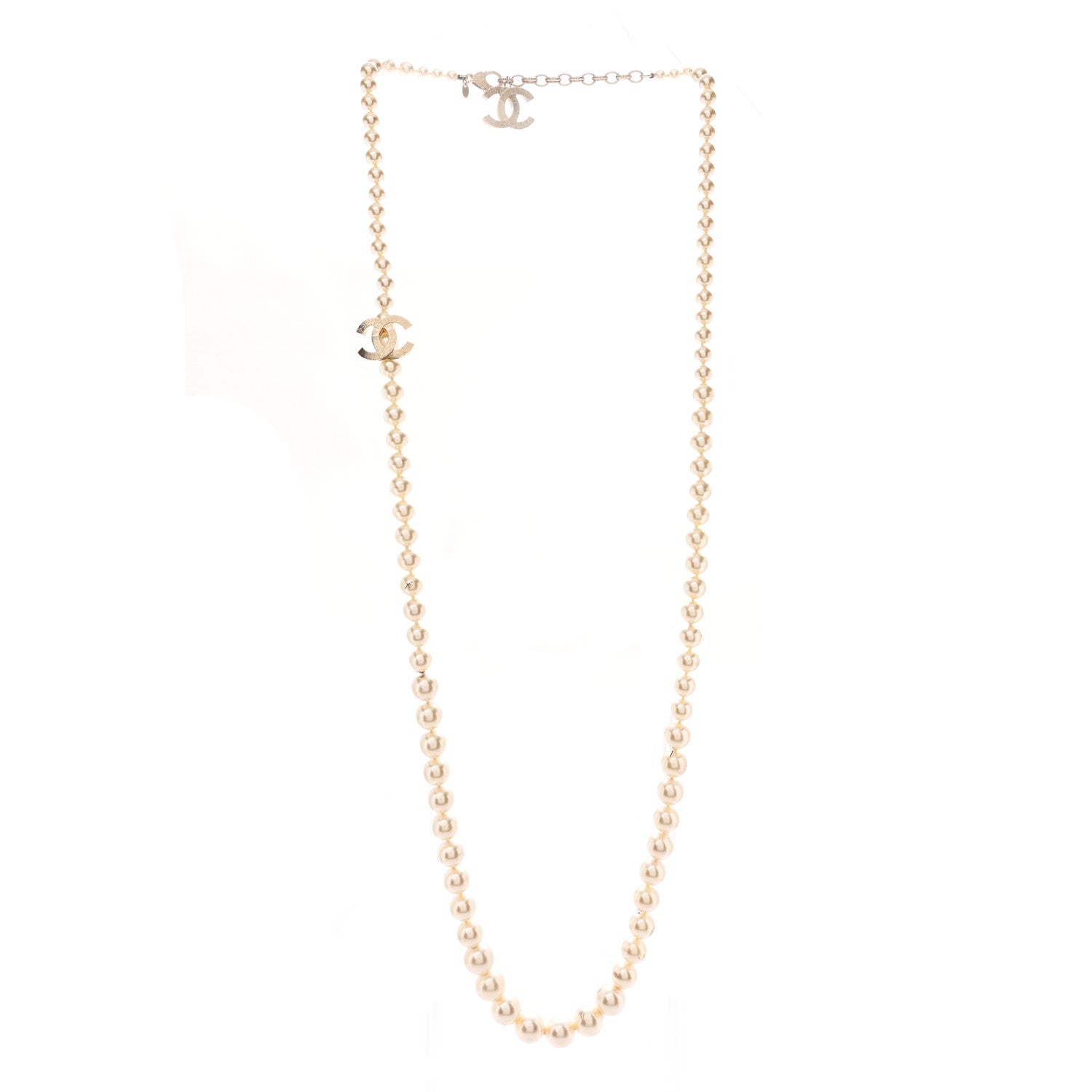 Chanel Graduated Pearl CC Long Necklace Gold 3 of 8