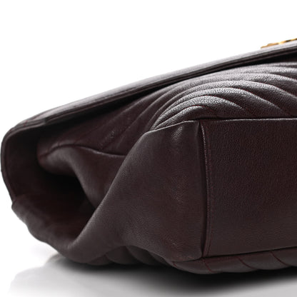 Saint Laurent Sheepskin Matelasse Chevron Monogram Large College Satchel Bordeaux 10 of 24