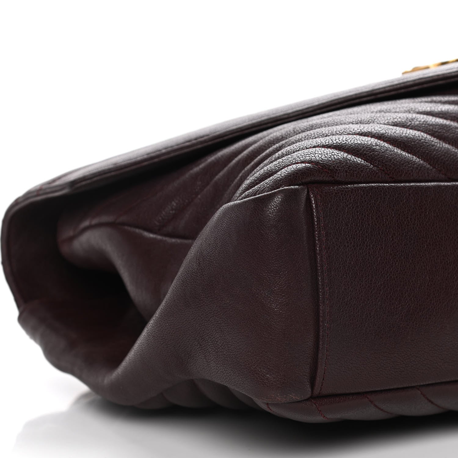 Saint Laurent Sheepskin Matelasse Chevron Monogram Large College Satchel Bordeaux 10 of 24