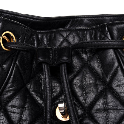 Chanel Crumpled Calfskin Quilted Backpack Black 9 of 17