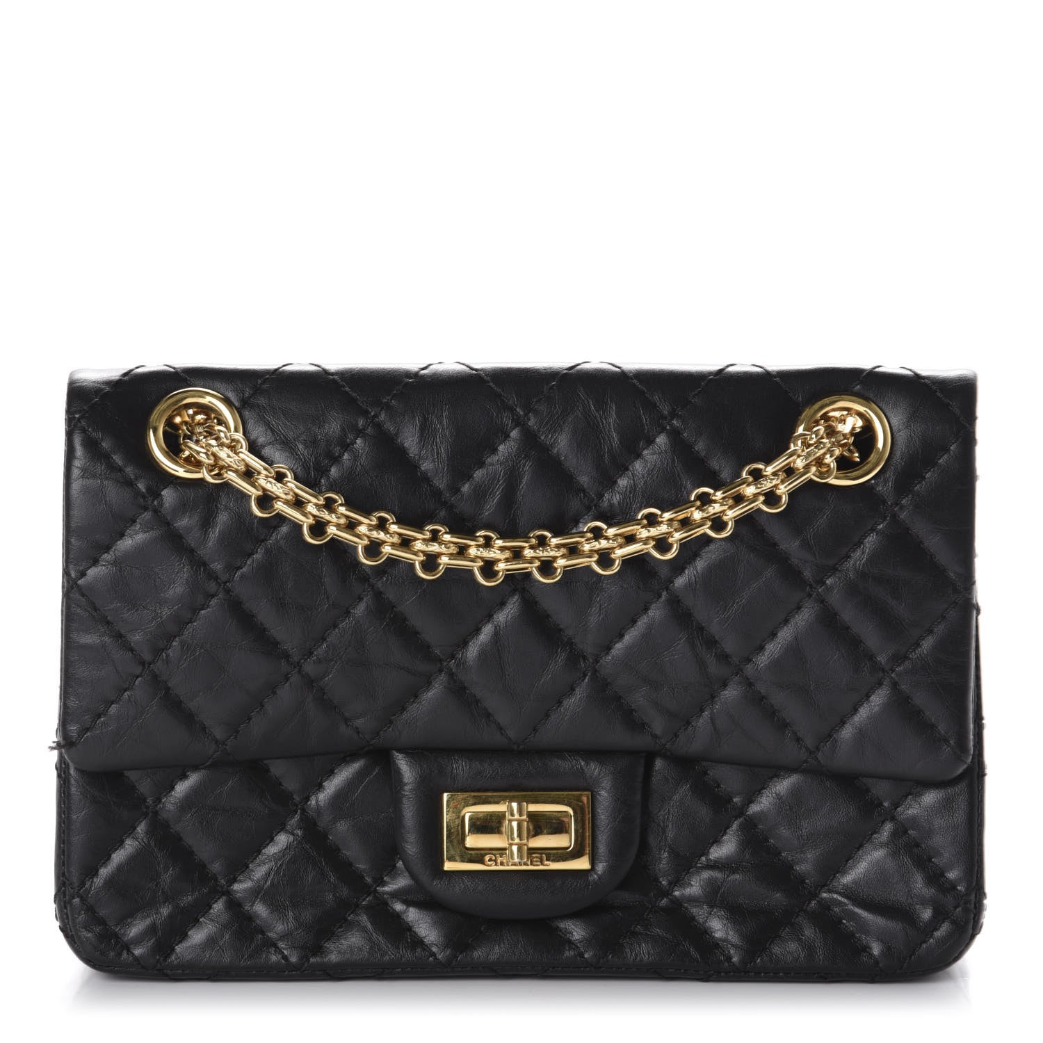Chanel Aged Calfskin Quilted 2.55 Reissue Mini Flap Black 1 of 13