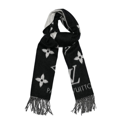 Louis Vuitton Cashmere Monogram Reykjavik Scarf Black 1 of 4