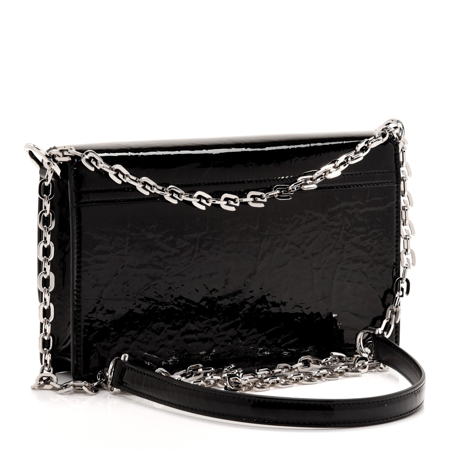 Patent Textured Goatskin Small 4G Crossbody Black