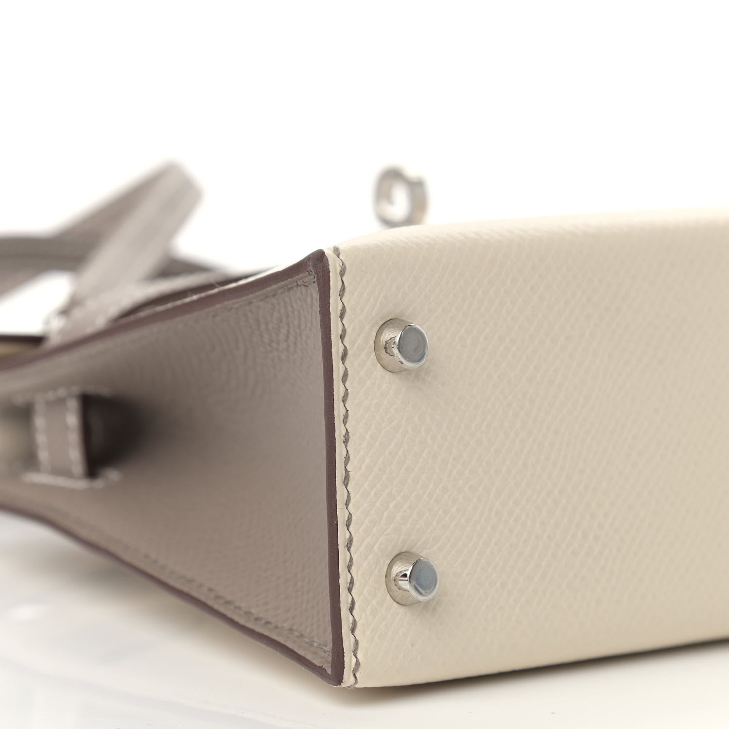 Hermes Epsom Horseshoe Mini Kelly Sellier 20 Craie Etoupe 9 of 11