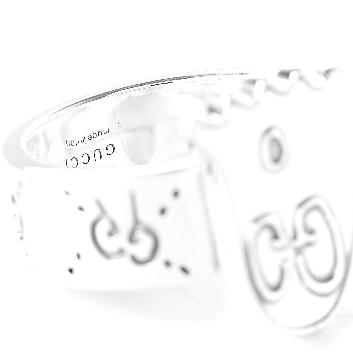 Gucci Sterling Silver GucciGhost Ring 62 10 6 of 8