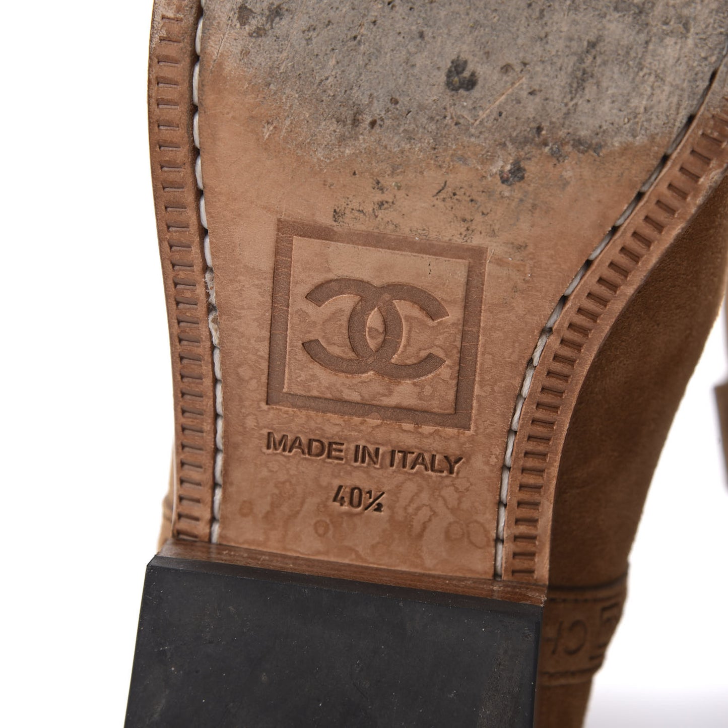 Suede Logo Boots 40.5 Camel
