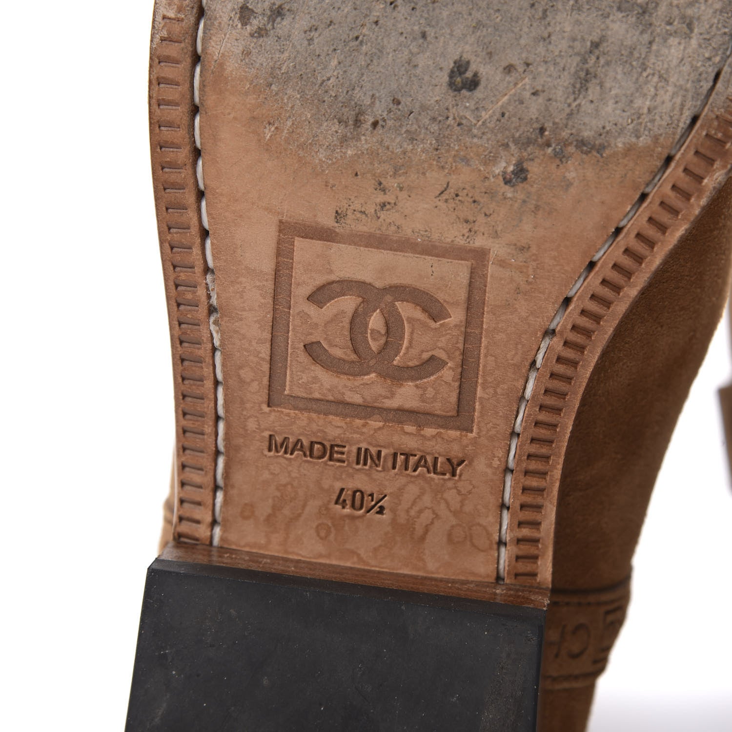 Chanel Suede Logo Boots 40.5 Camel 7 of 10