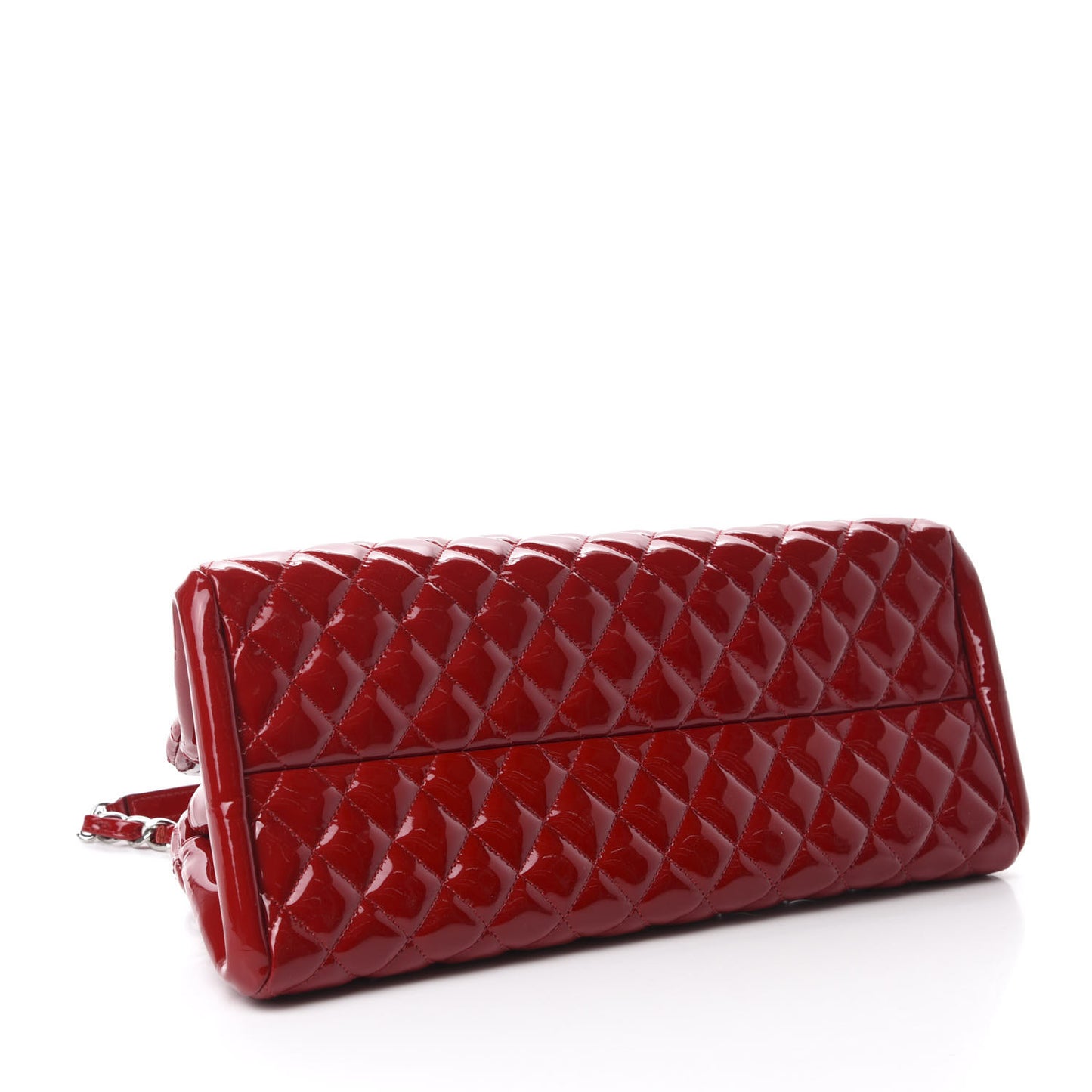 Patent Quilted Medium Just Mademoiselle Bowling Bag Red