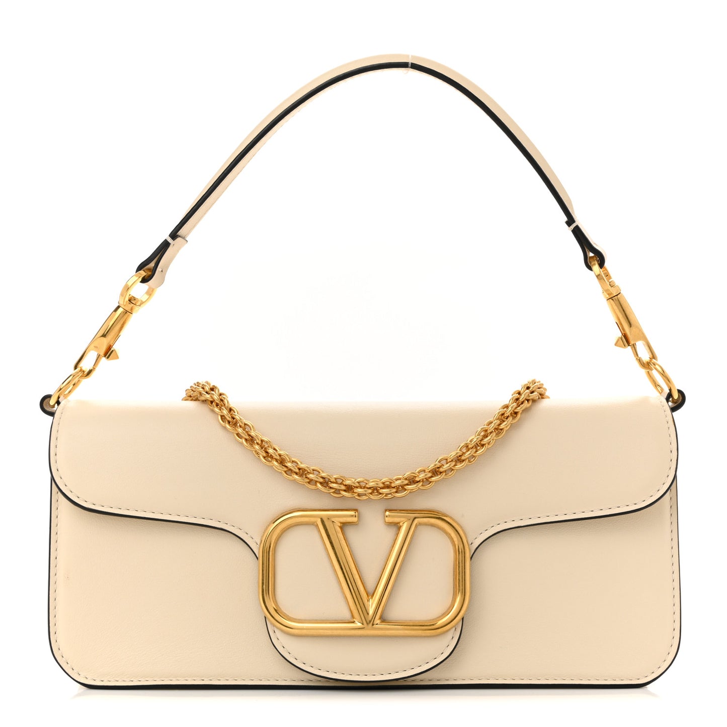 Calfskin Vlogo Loco Shoulder Bag Light Ivory
