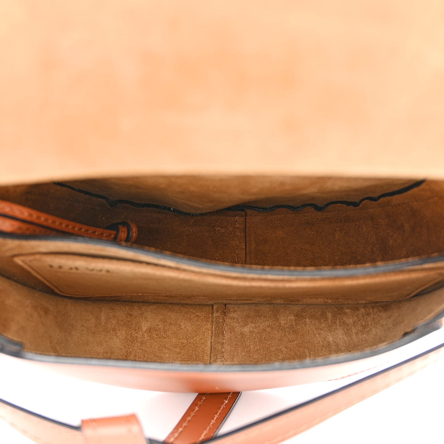 Calfskin Crochet Trim Small Gate Crossbody Bag Tan