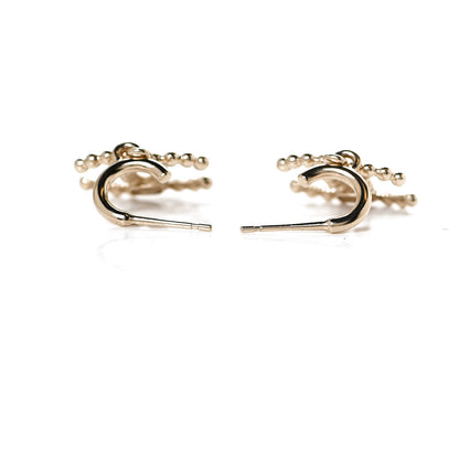 Chanel Metal Bead CC Drop Earrings Gold 4 of 6