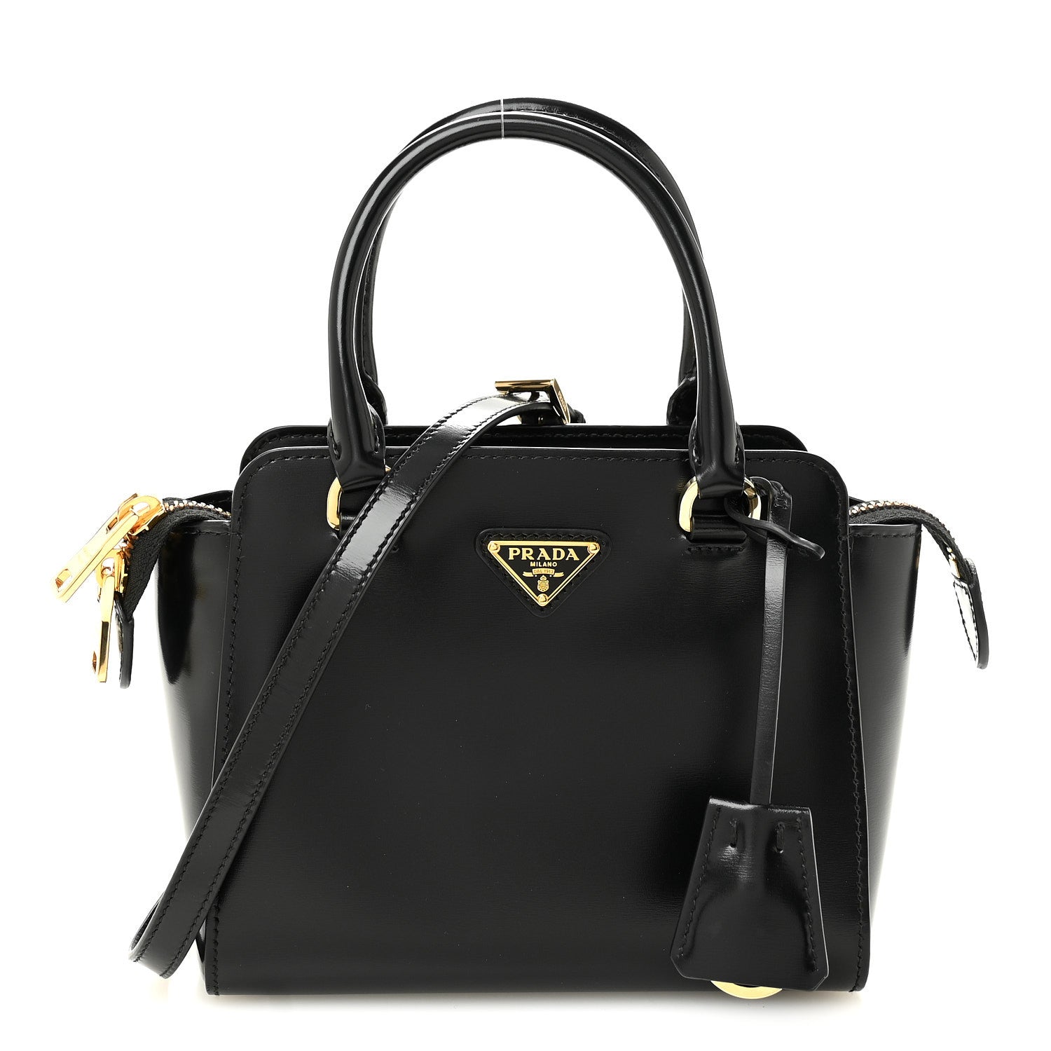 Prada Spazzolato Mini Zippered Tote Black 1 of 9