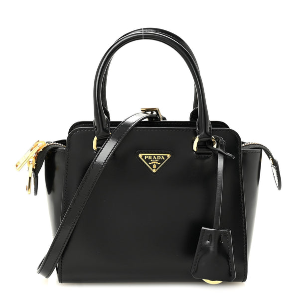 Prada Spazzolato Mini Zippered Tote Black 1894408 – FASHIONPHILE