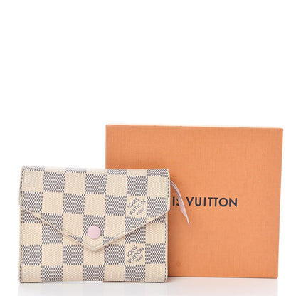 Louis Vuitton Damier Azur Victorine Wallet Rose Ballerine 8 of 8