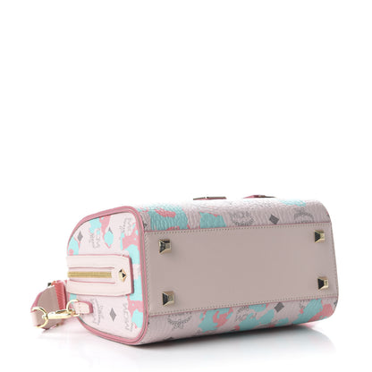 MCM Visetos Floral Leopard Essential Boston Bag Pink 4 of 9