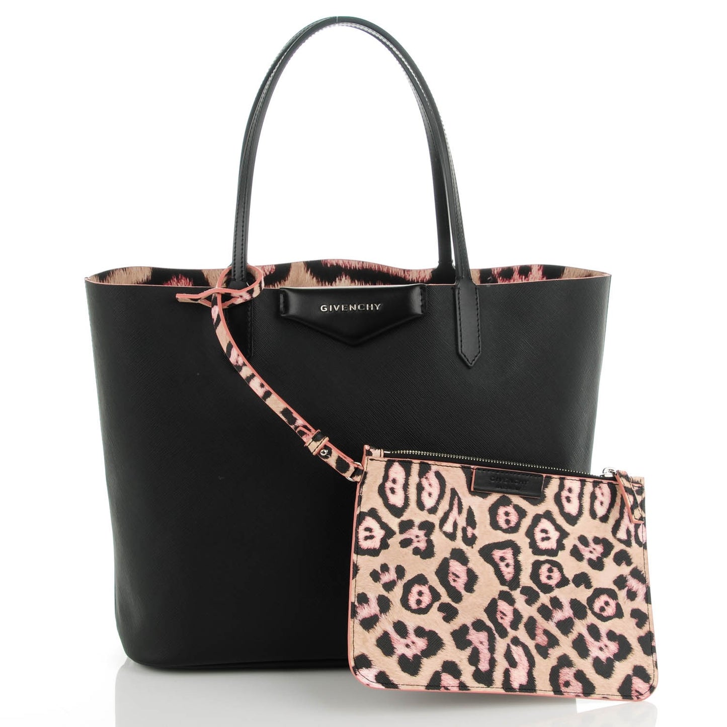 Coated Canvas Medium Antigona Tote Black