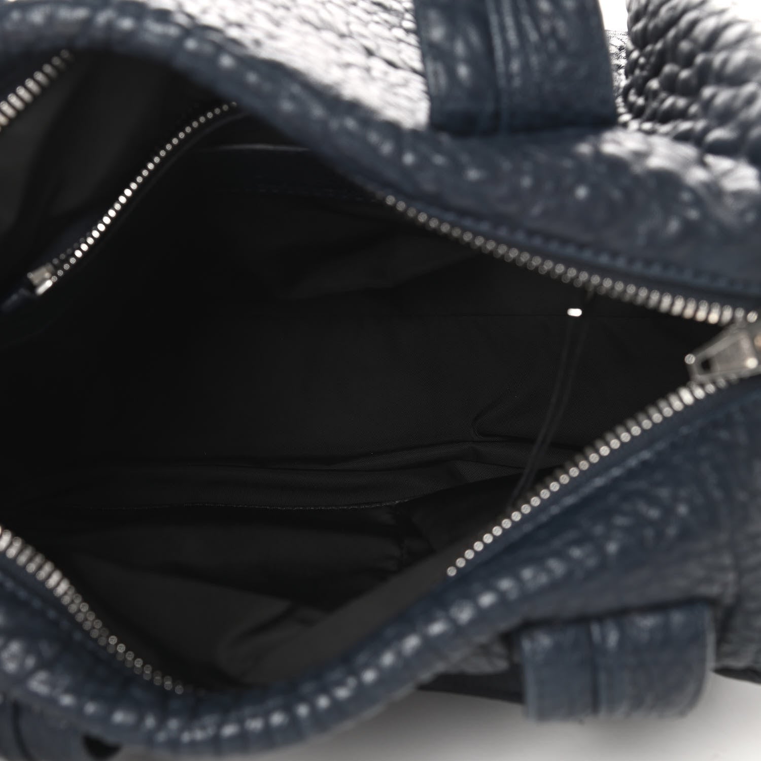 Alexander Wang Pebbled Lambskin Rocco Navy Silver Hardware 5 of 12