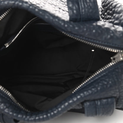 Alexander Wang Pebbled Lambskin Rocco Navy Silver Hardware 5 of 12