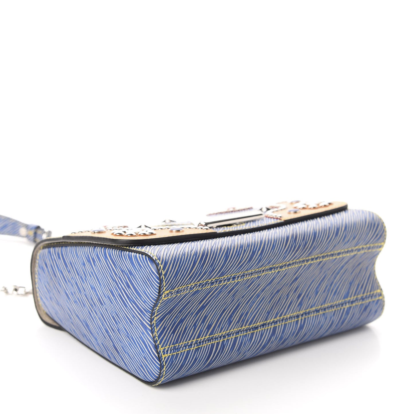 Epi Studded Twist Shoulder Bag MM Denim Light