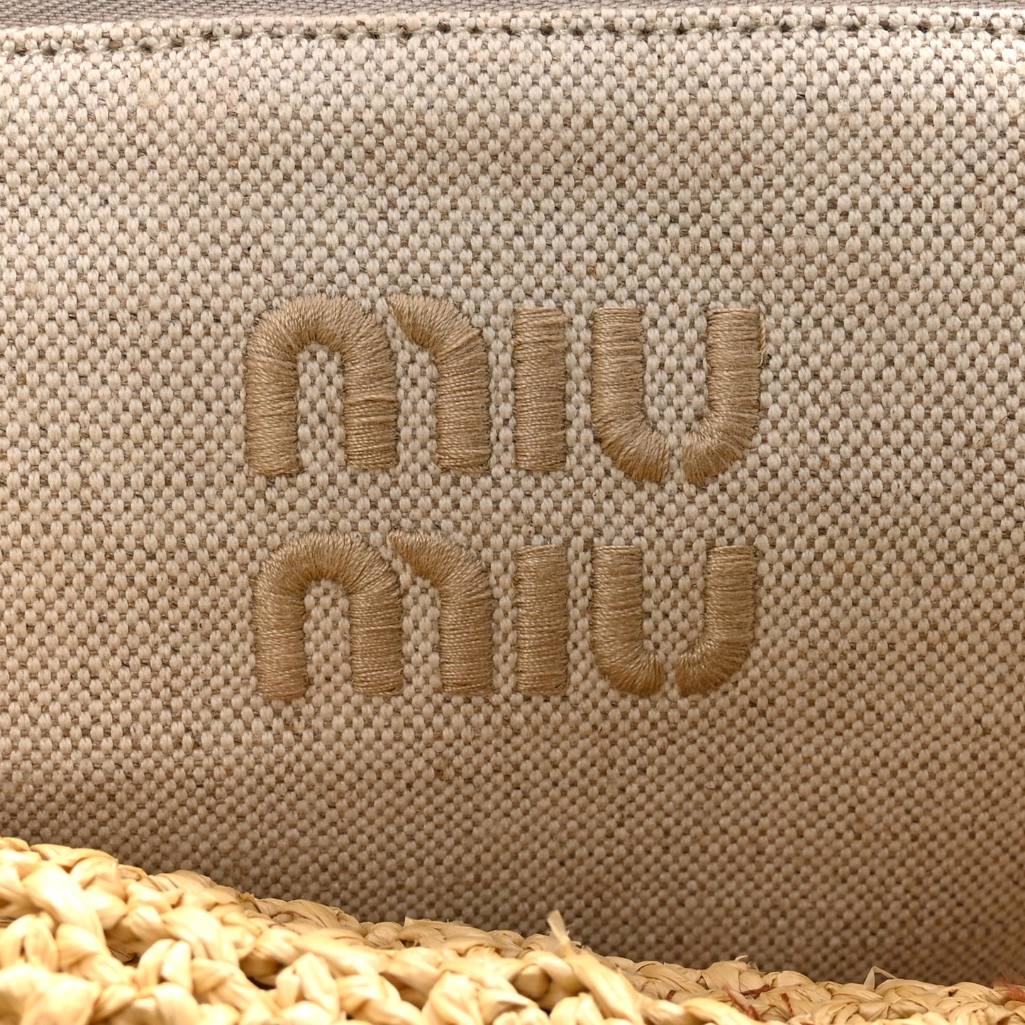 Raffia Crochet Woven Tote Bag Beige