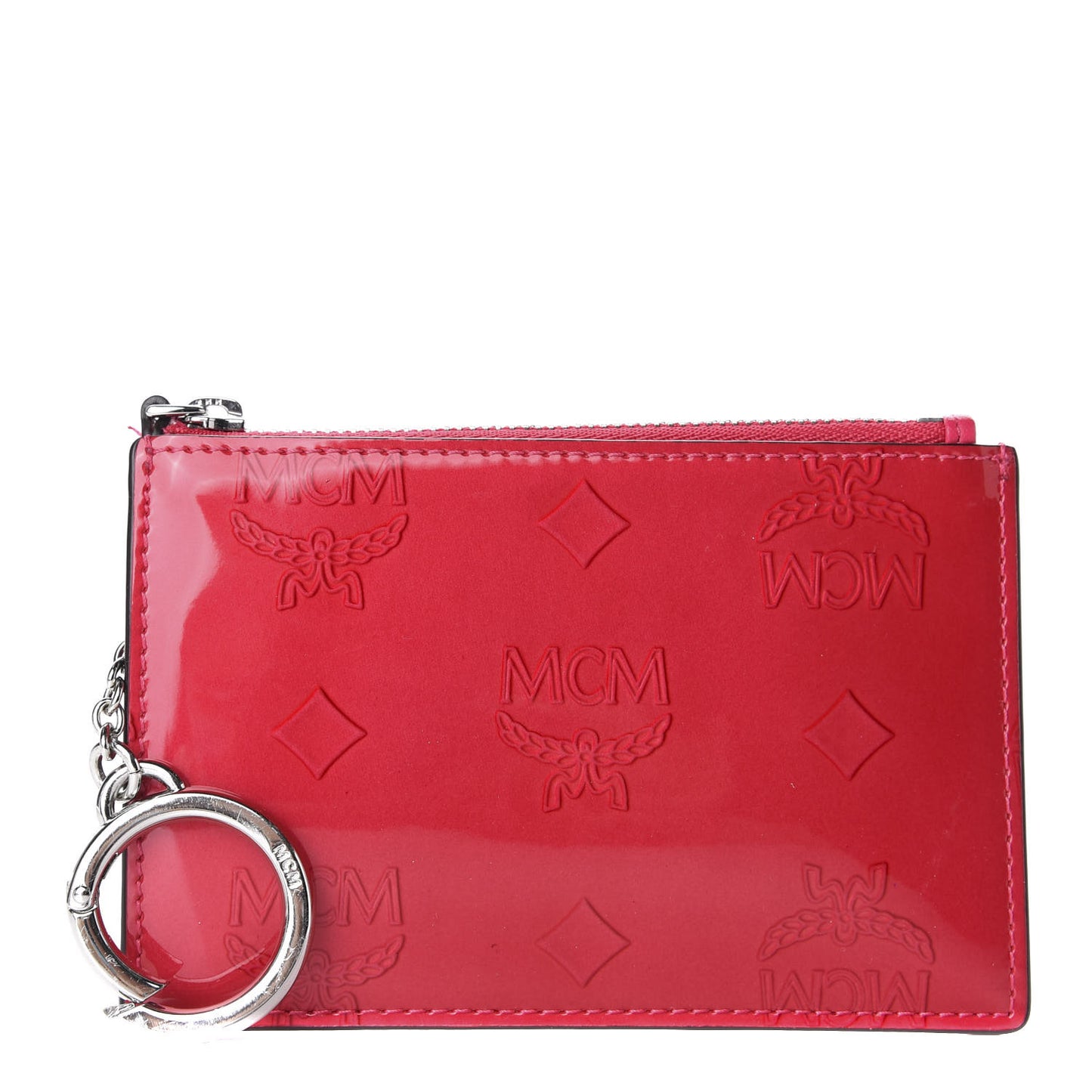 Patent Monogram Key Pouch Red