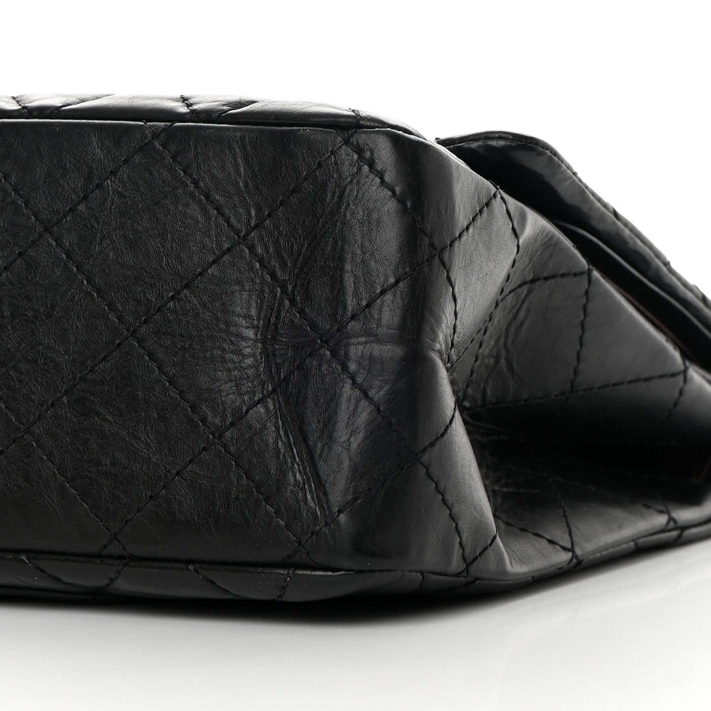 Aged Calfskin Quilted 2.55 Reissue 227 Flap Black