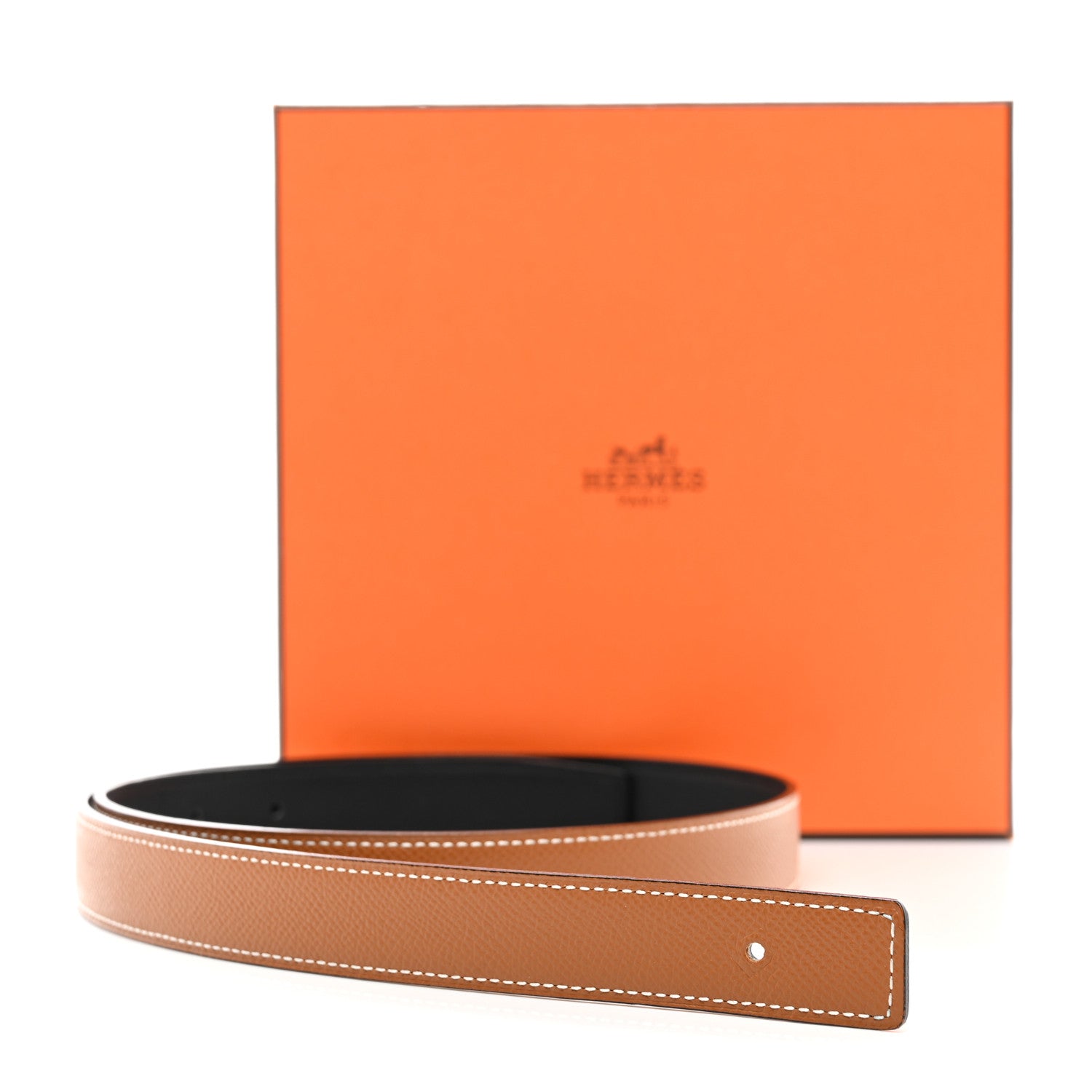 Hermes Swift Epsom 24mm Belt Strap 80 Black Gold 6 of 6