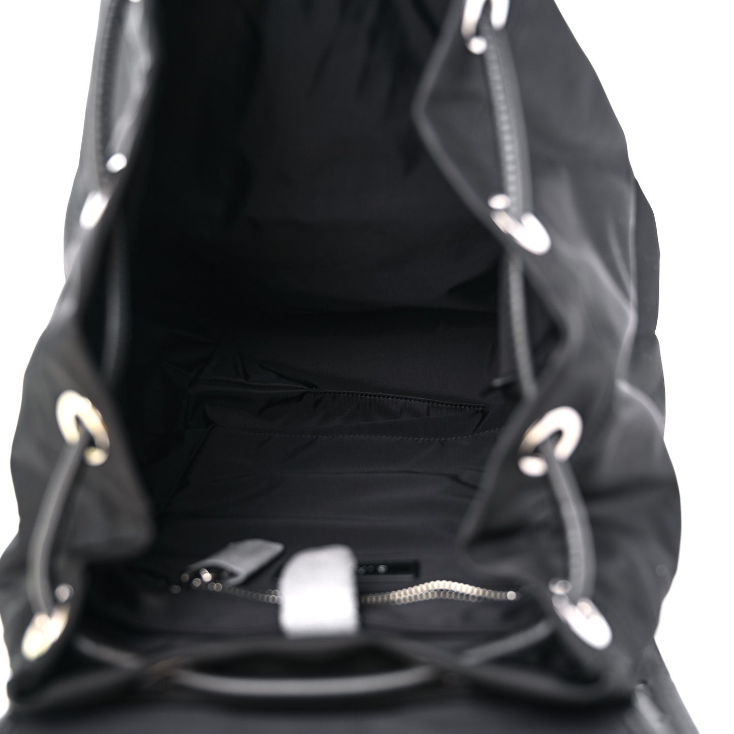 Nylon Logo Print Backpack Black