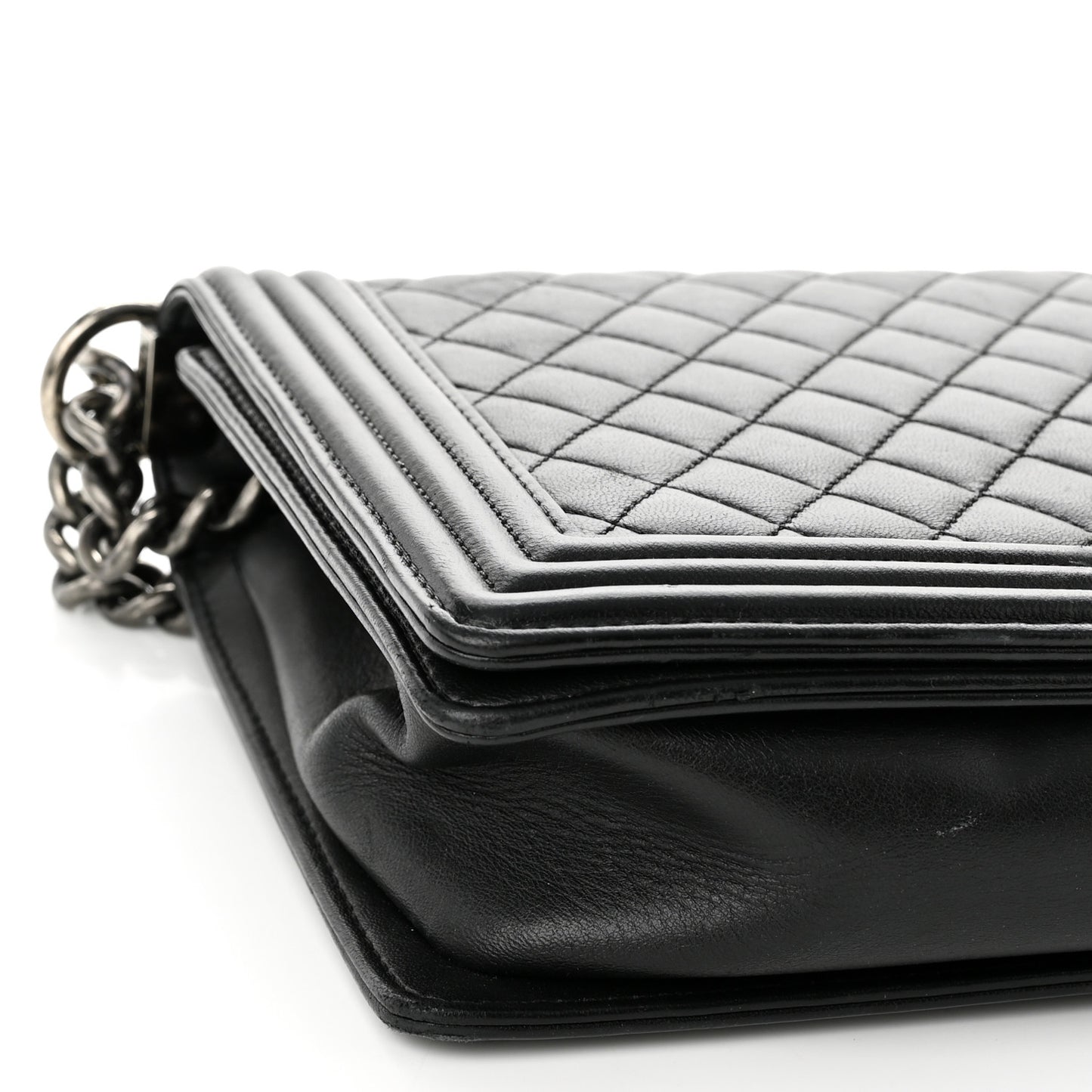 Lambskin Quilted New Medium Boy Flap Black