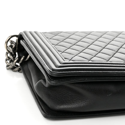 Chanel Lambskin Quilted New Medium Boy Flap Black 9 of 10