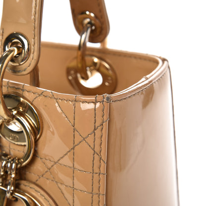 Christian Dior Patent Cannage Medium Lady Dior Beige 10 of 11