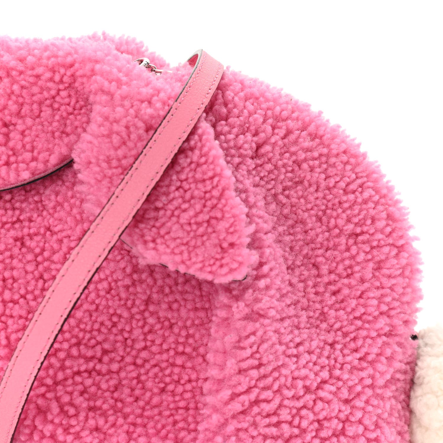 Loewe Shearling Mini Bunny Crossbody Bag Dark Pink 7 of 10