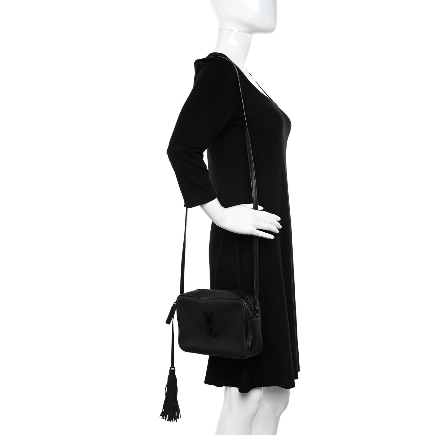 Lambskin Monogram Small Lou Camera Bag Black