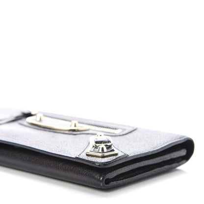 Balenciaga Chevre Gold Metallic Edge Hardware Money Wallet Black 7 of 8