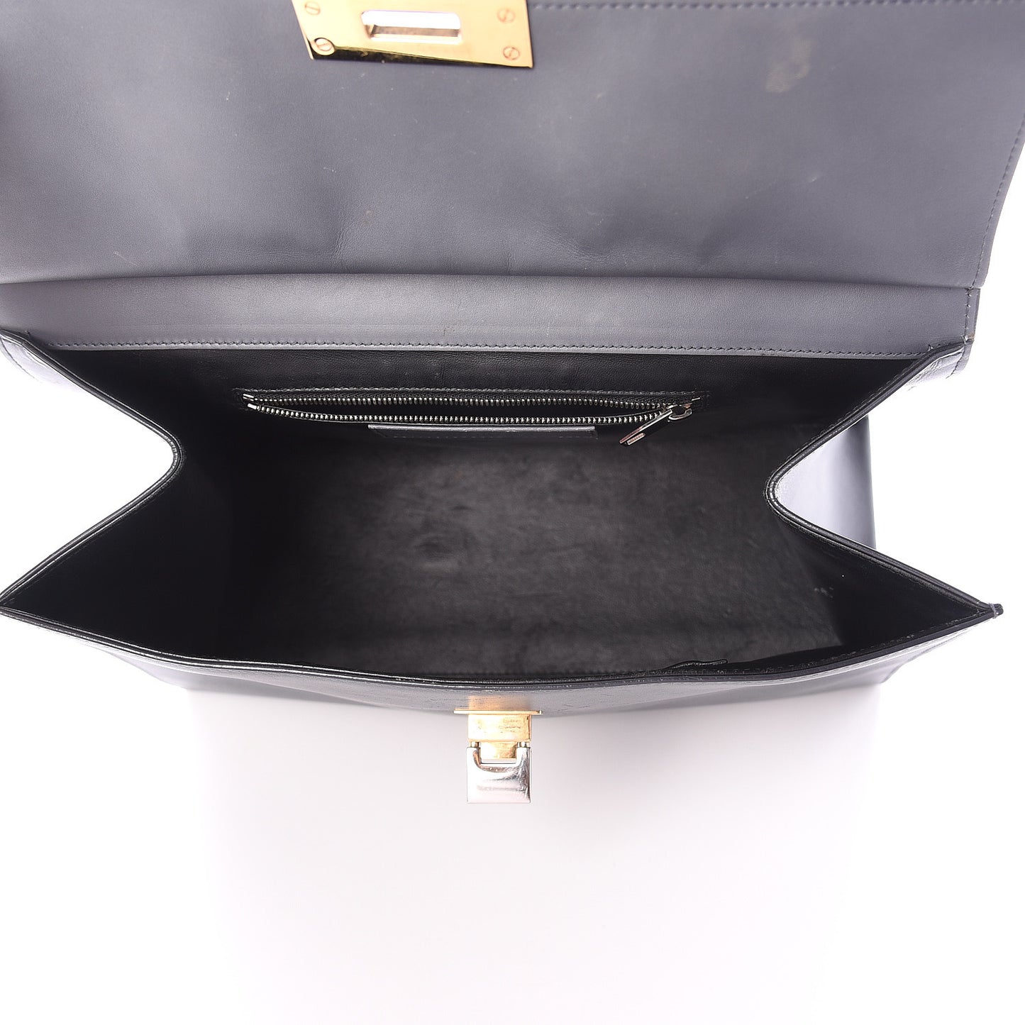 Veau Le Dix M Cartable Shoulder Bag Gris Ardoise