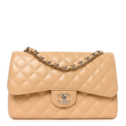 Chanel Caviar Quilted Jumbo Double Flap Beige Clair 1 of 11